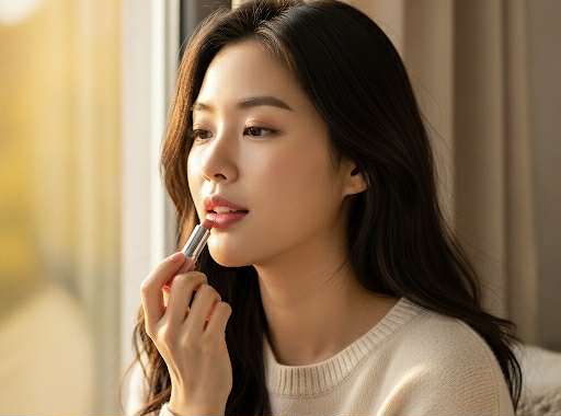 Femme appliquant un cushion coréen hydratant pour un teint frais et lumineux