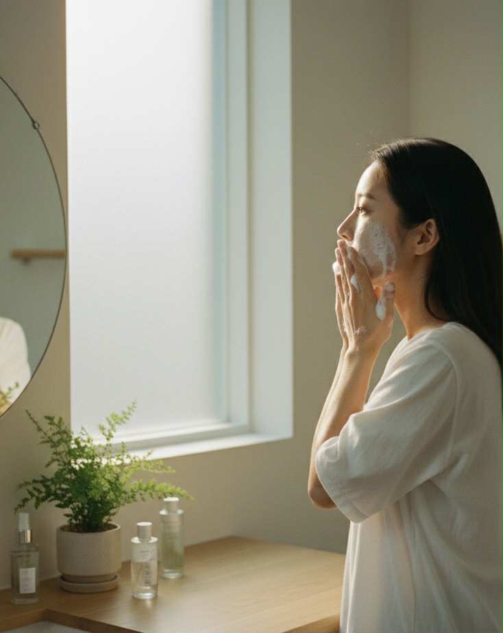 "Round Lab 1025 Dokdo Foam Cleanser – nettoyant doux coréen pour peau sensible"
.