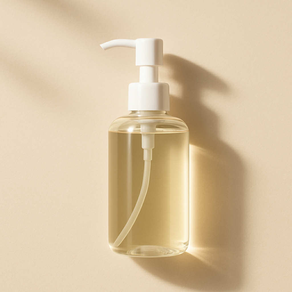 Huile démaquillante coréenne minimaliste, texture légère et douce, idéale pour nettoyer la peau sensible en hiver sans l’irriter.